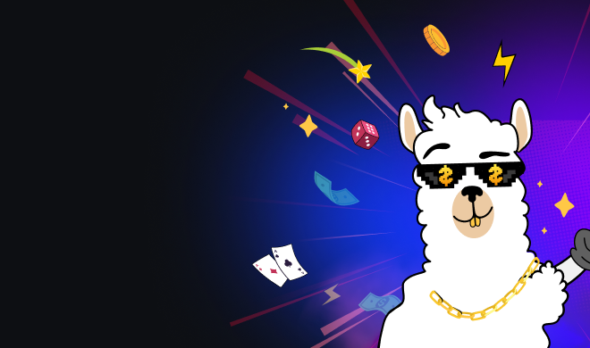 Lamabet Slot Online con una mascotte di un lama con occhiali da sole